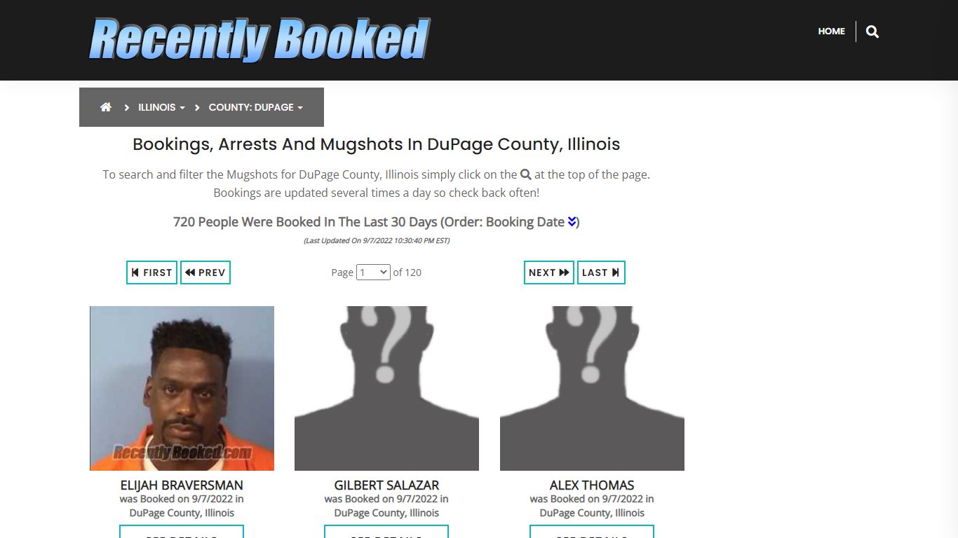 Recent bookings, Arrests, Mugshots in DuPage County, Illinois